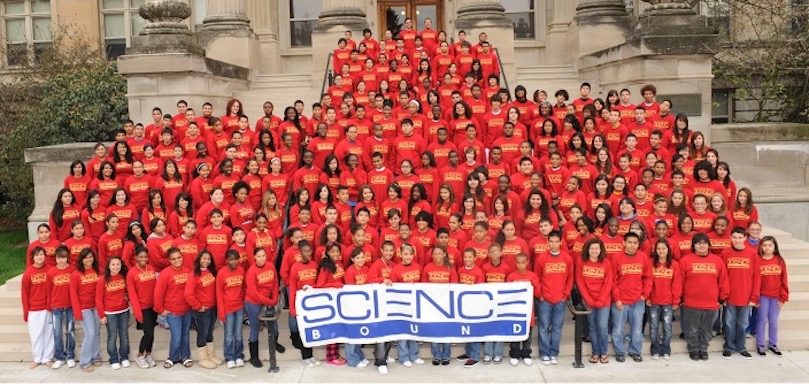 Science Bound students in 2013 in red shirts. 